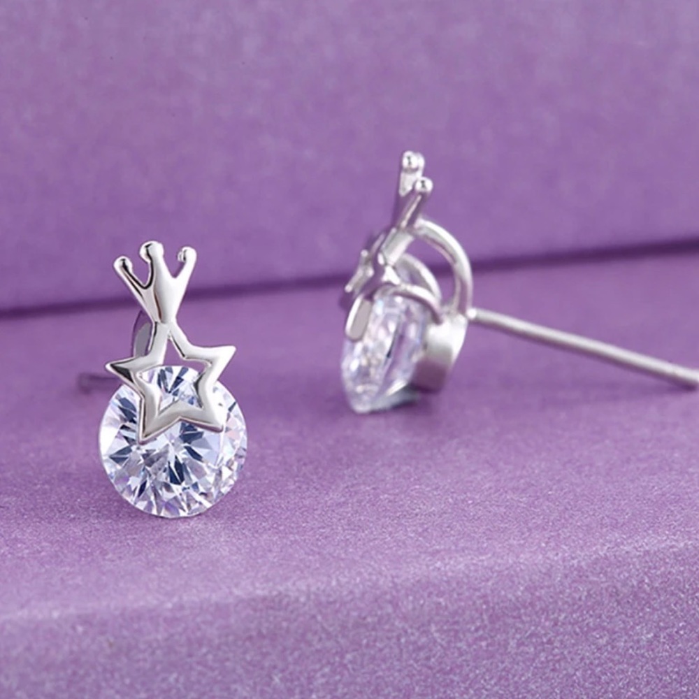 Sterling Silver 925 CZ Stud Earrings